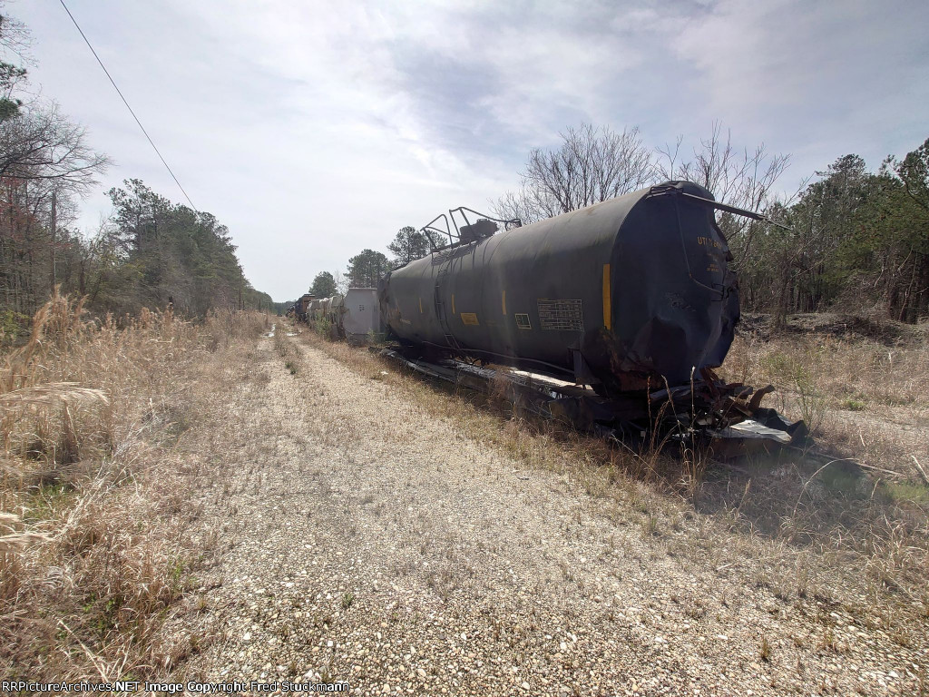 Rolling stock fell victim to the washout as well.